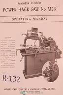 Royersford-Royersford No. M2B Power Hack Saw Operating & Repair Parts List Manual Year 1956-M2B-01